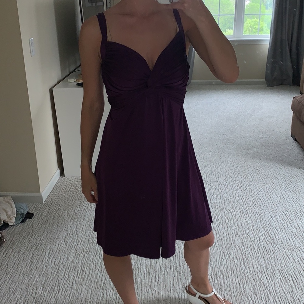 Kitty Purple Dress with ruched chest Small